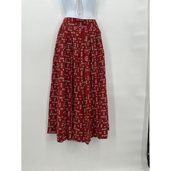 unbranded‎  A-Line Skirt Retro Floral 60s/70s  tinny flowers red size S - Picture 4 of 10